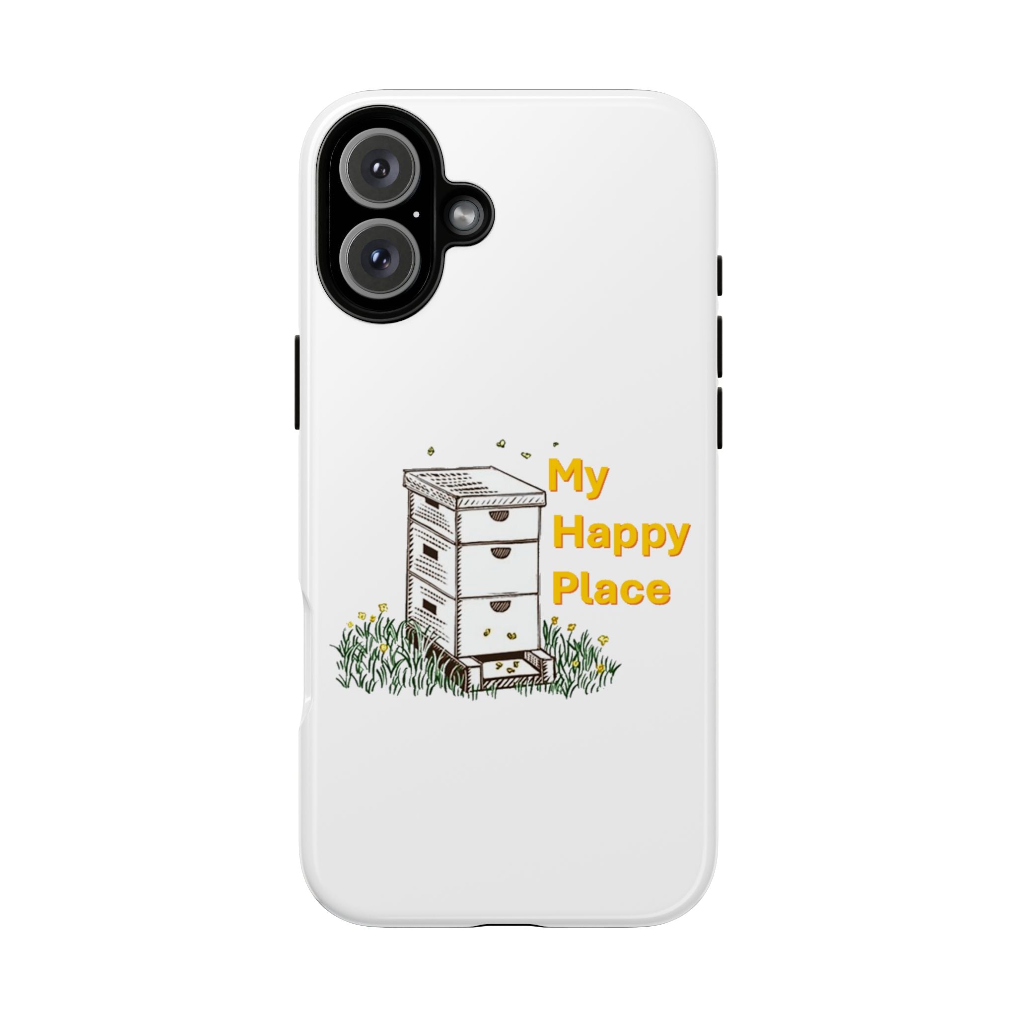 Phone Case — 'My Happy Place' Bee Hive Design Protective Cover