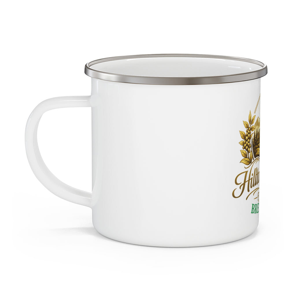 Hilltop Haven Farms “Brew Happy” Rustic Coffee Cup - Enamel Camping Mug