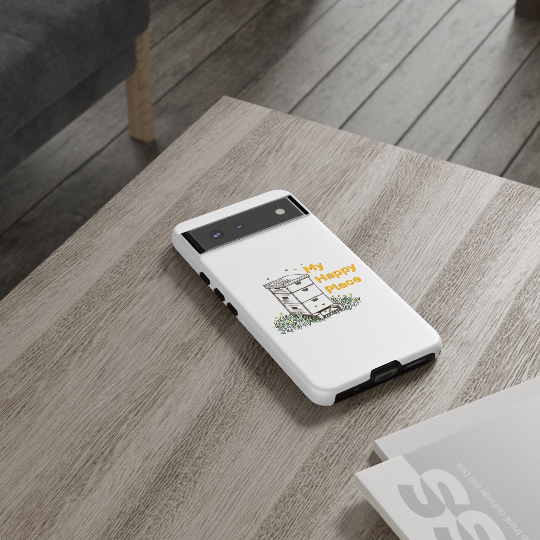 Phone Case — 'My Happy Place' Bee Hive Design Protective Cover