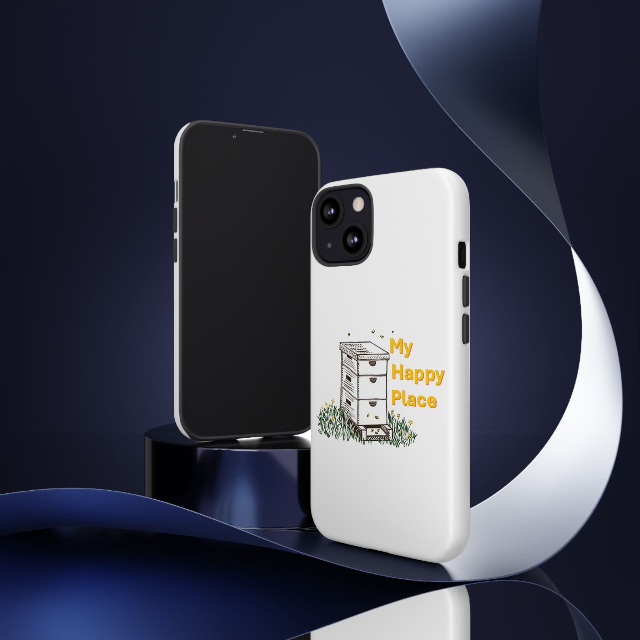 Phone Case — 'My Happy Place' Bee Hive Design Protective Cover
