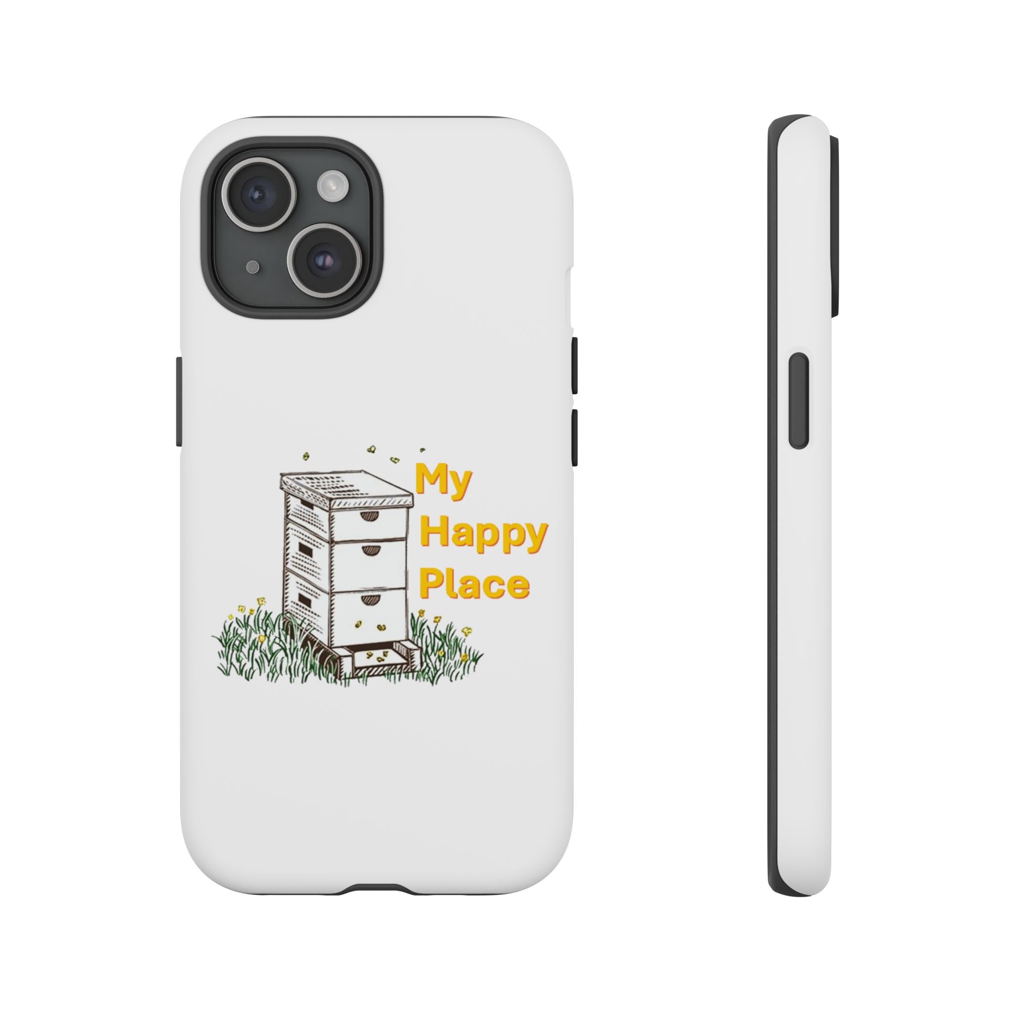 Phone Case — 'My Happy Place' Bee Hive Design Protective Cover