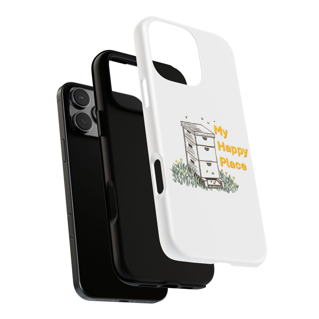 Phone Case — 'My Happy Place' Bee Hive Design Protective Cover