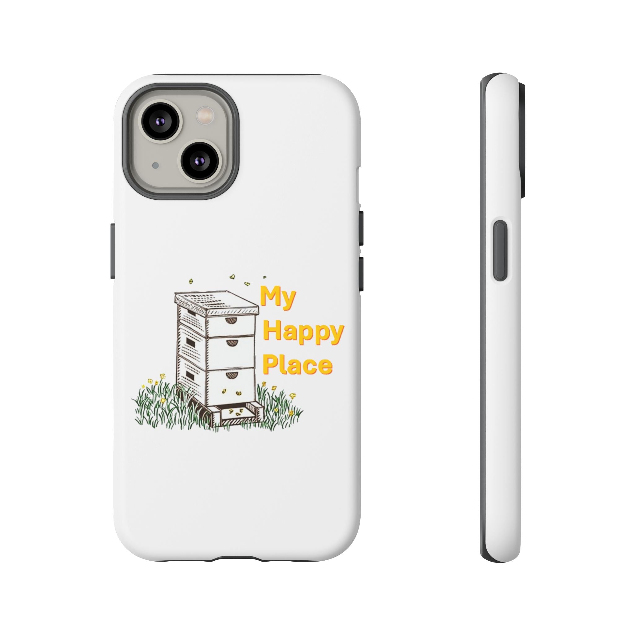 Phone Case — 'My Happy Place' Bee Hive Design Protective Cover