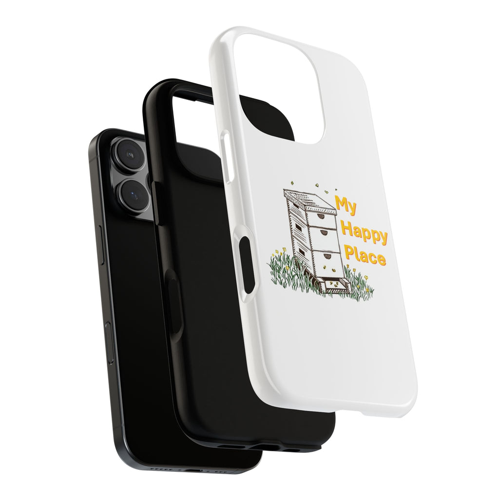 Phone Case — 'My Happy Place' Bee Hive Design Protective Cover